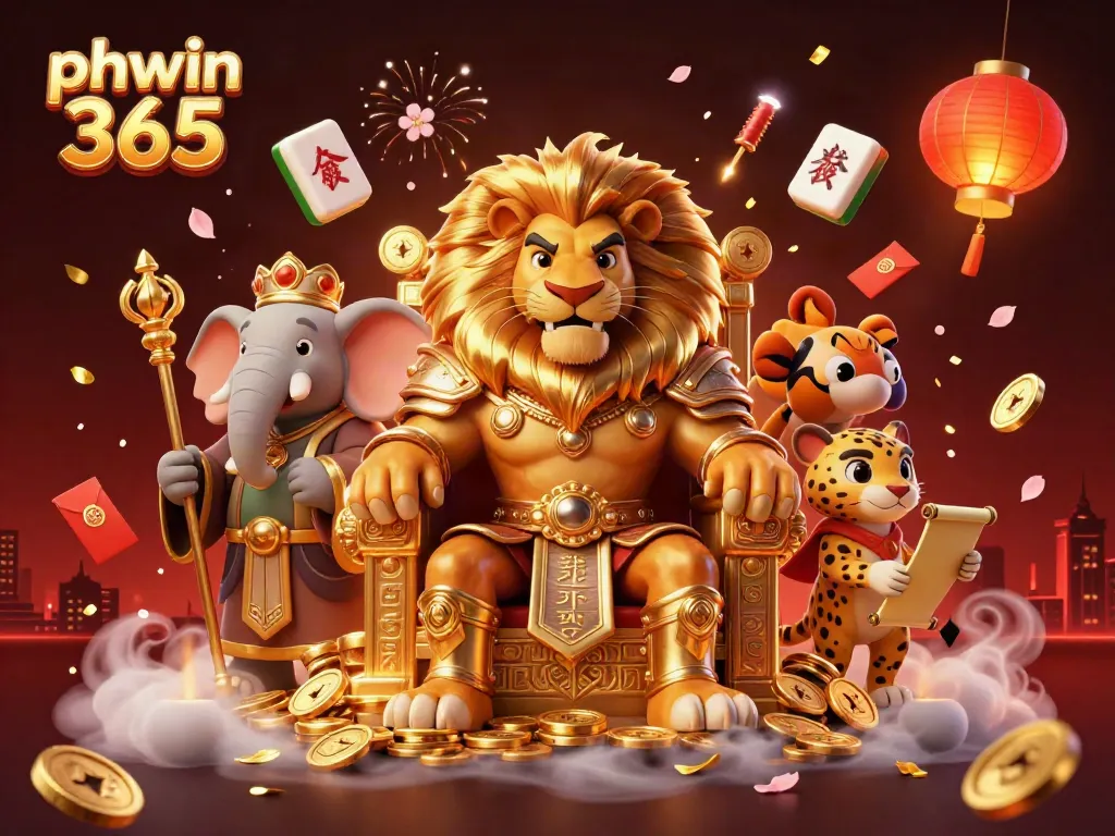 Experience the thrilling atmosphere of phwin 365 with our unique 3D casino illustration featuring iconic characters.