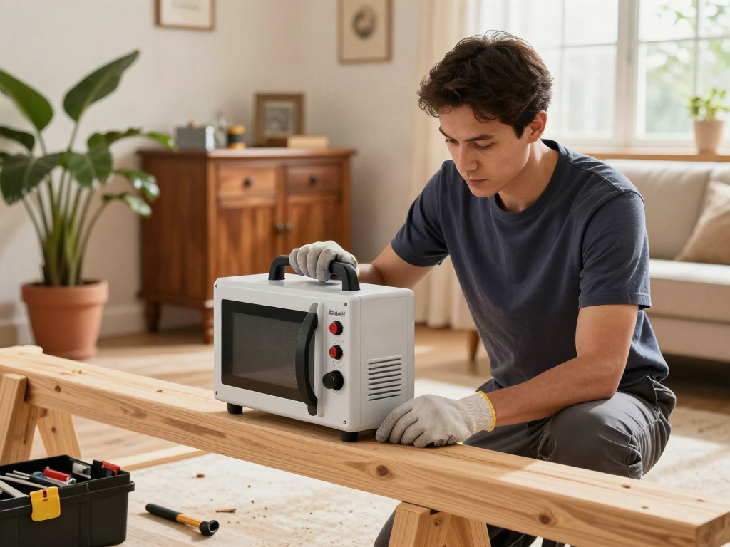 Technicien utilisant Shashel® pour traiter des insectes xylophages dans une maison conviviale.