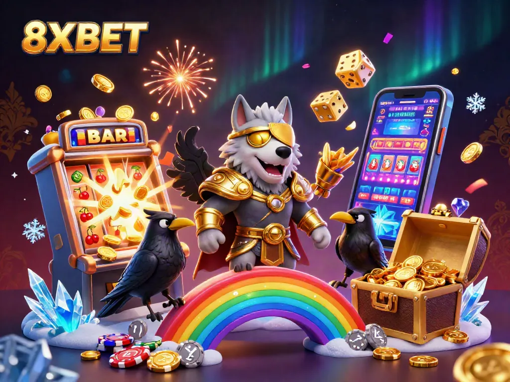 Experience thrilling jackpots with 8XBET's Norse-themed casino adventure illustration