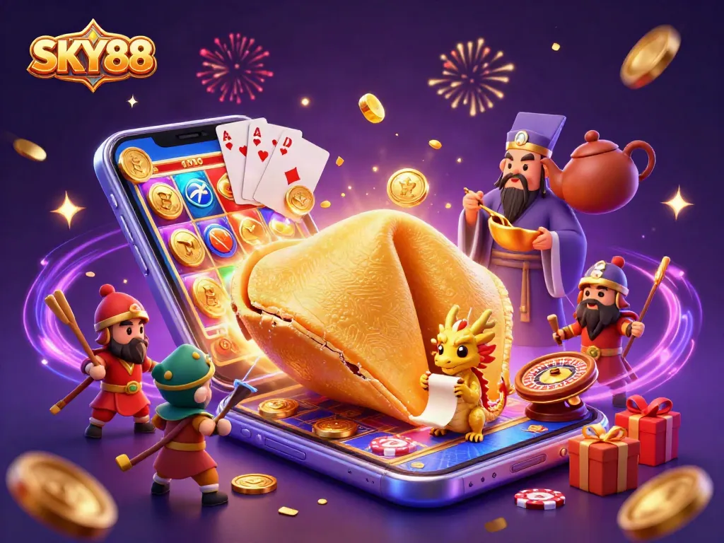 Experience thrilling gameplay at SKY88 with golden treasures and dynamic casino elements!