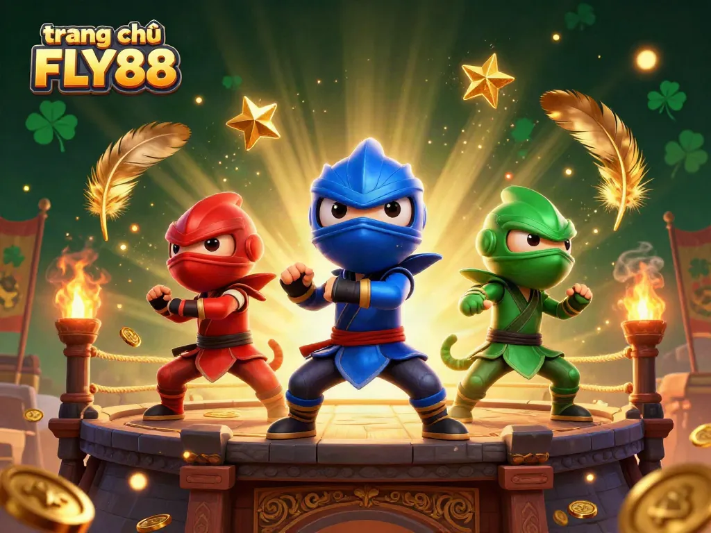 Experience the exhilarating action at trang chủ FLY88 with dynamic chameleon ninjas showcasing their martial arts.