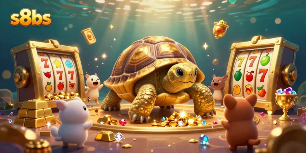Experience the thrill of gaming with s8bs in this vibrant 3D casino-themed illustration.