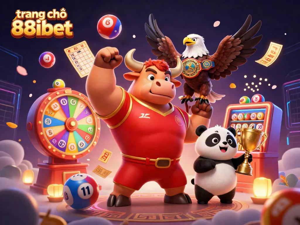 Engaging 3D illustration of trang chủ 88ibet showcasing vibrant characters and dynamic gambling elements.