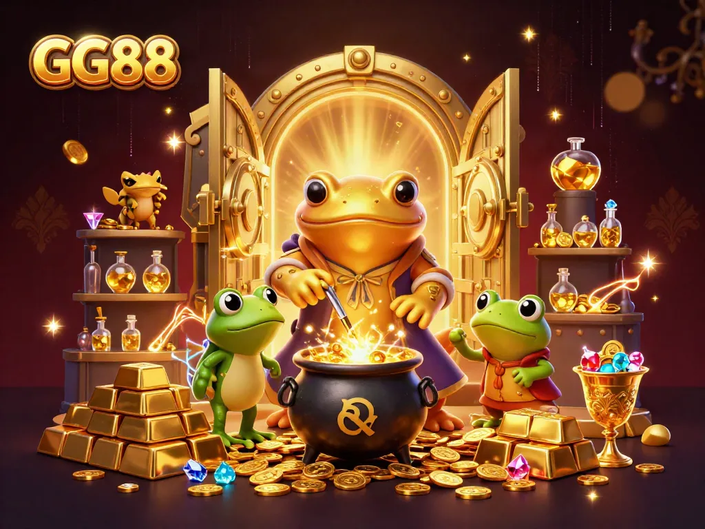Engage with GG88's thrilling online gaming adventure featuring golden treasure and dynamic casino elements.