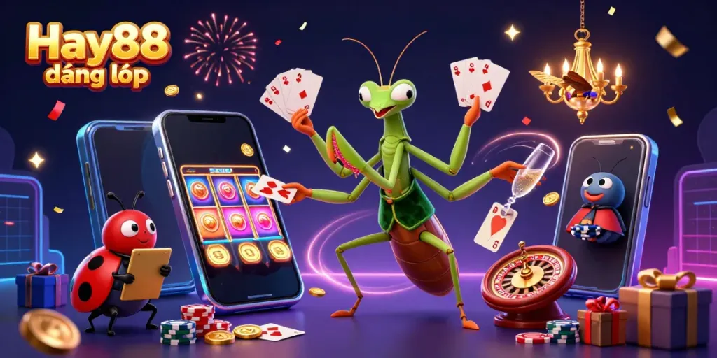 Experience Hay88 đăng nhập with vibrant 3D casino characters and exciting gaming elements.