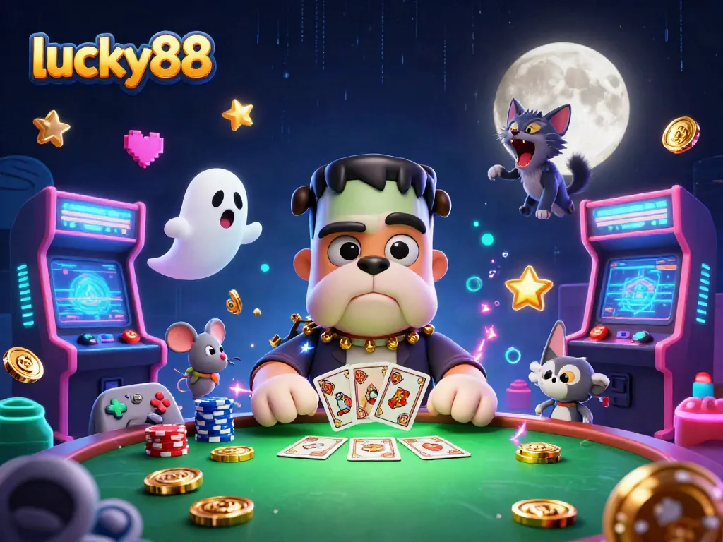 Experience the excitement of lucky88 with dynamic gaming characters and vibrant casino elements.