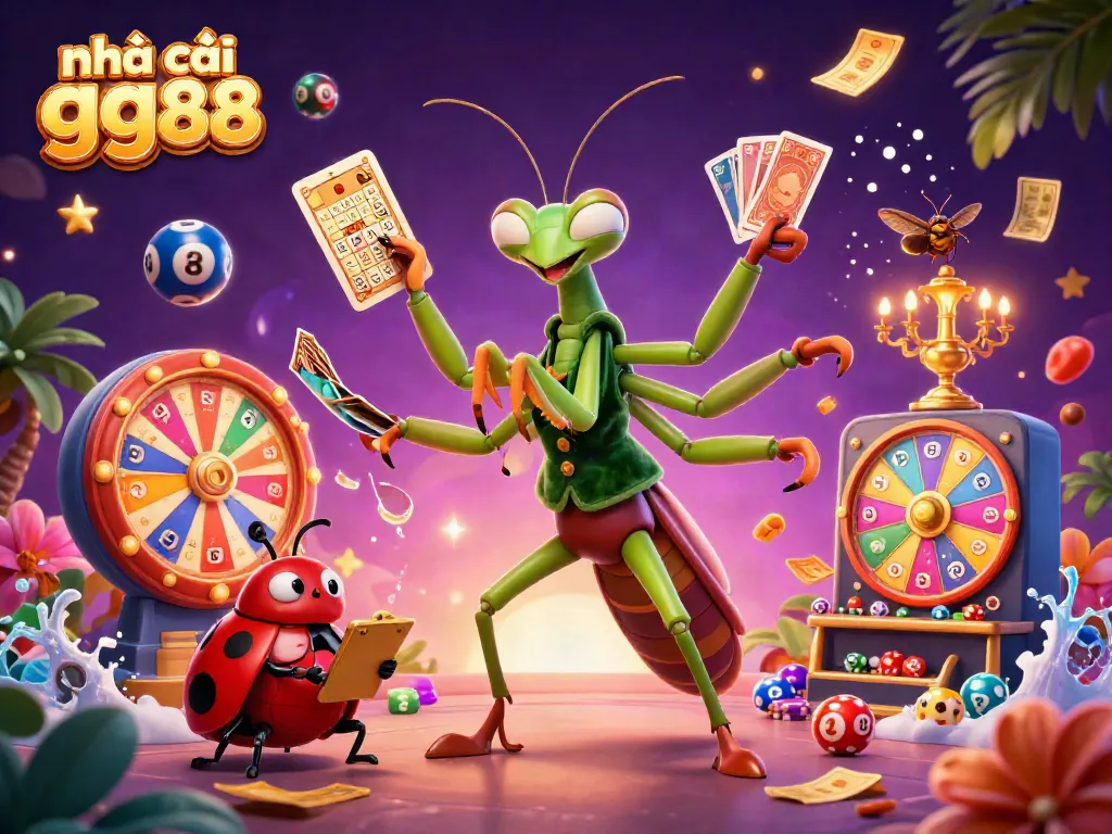 Engage with the immersive world at nhà cái gg88, featuring lively characters and vibrant casino elements.